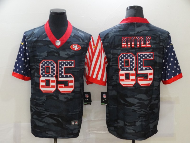 Men's San Francisco 49ers George Kittle #85 Gray Camouflage Jersey